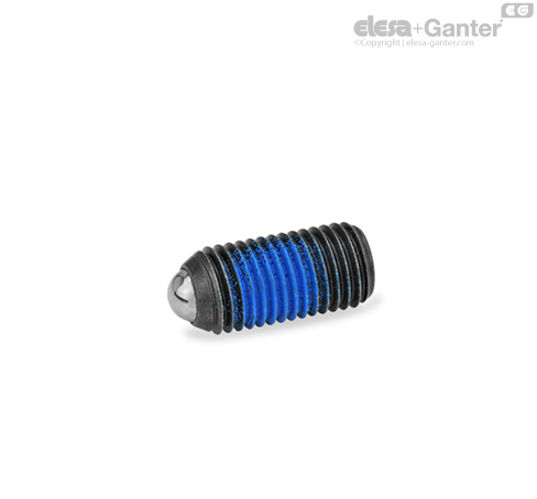 GN 615.3-K Spring Plungers Steel, standard spring load, thread