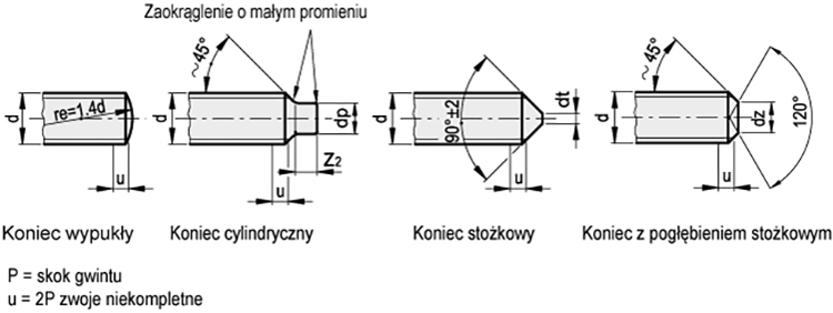 2.4 KOŃCÓWKI TRZPIENI GWINTOWANYCH